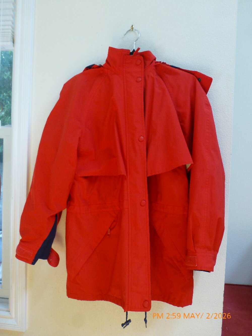 Eddie Bauer Goretex Full Zip Hooded Mesh Lined Jacket Red Women's S WPL 9647 Ski